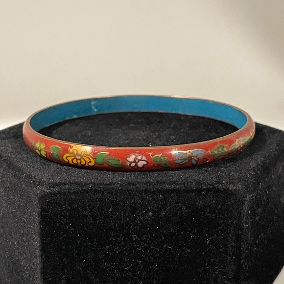 Old Chinese Cloisonné Bangle Bracelet - Picture 5 of 8